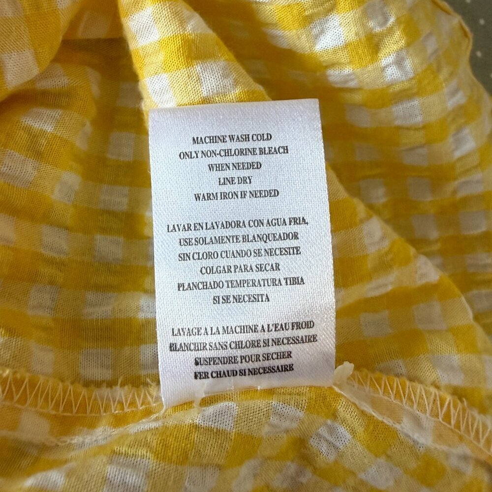 Women's M Kut From The Kloth Feena Button Down Yellow Gingham - Picture 7 of 7